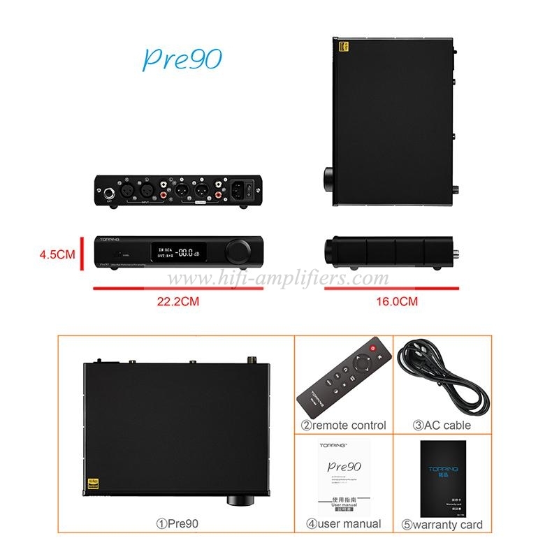 TOPPING Pre90 Preamplifier & Ext90 Input Extender Hi-Res Audio Ultra-High NFCA Modules AMP RCA/XLR Output Combination