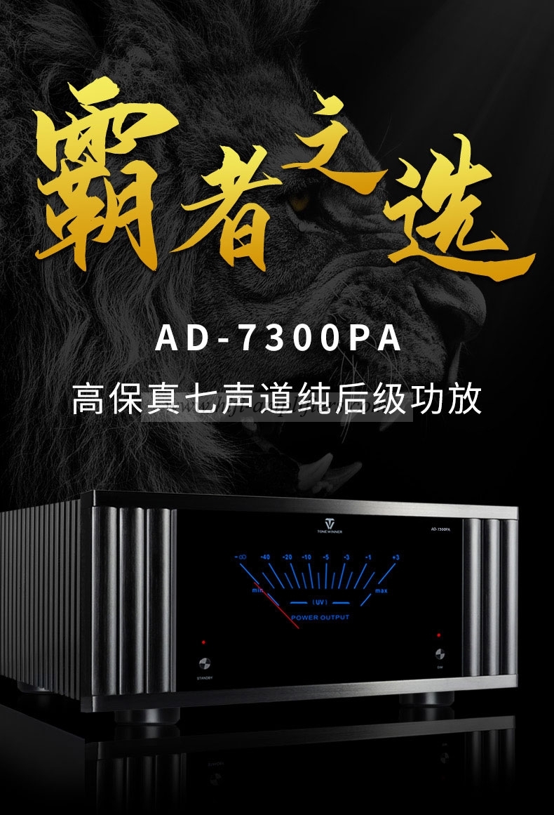 ToneWinner AD-7300PA 7 CHANNEL Power Amplifier HIFI Class A/B Amplifier 7X300W@8Ω