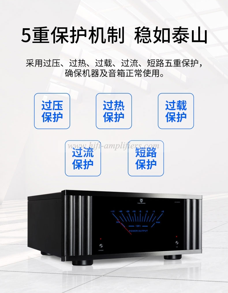 ToneWinner AD-5300PA 7 Channels Power Amplifier HIFI Class A/B Amplifier 5X300W@8Ω