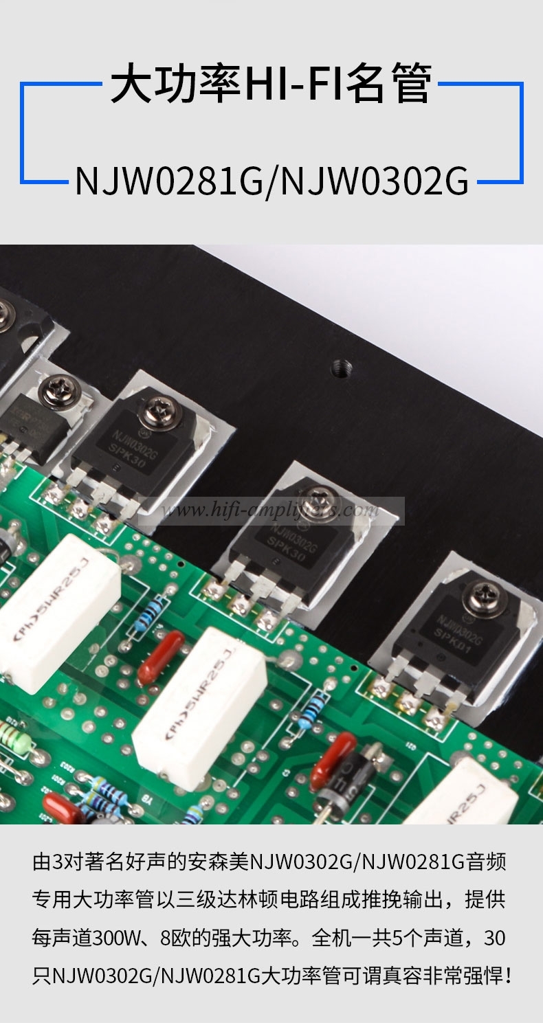ToneWinner AD-5300PA 7 Channels Power Amplifier HIFI Class A/B Amplifier 5X300W@8Ω