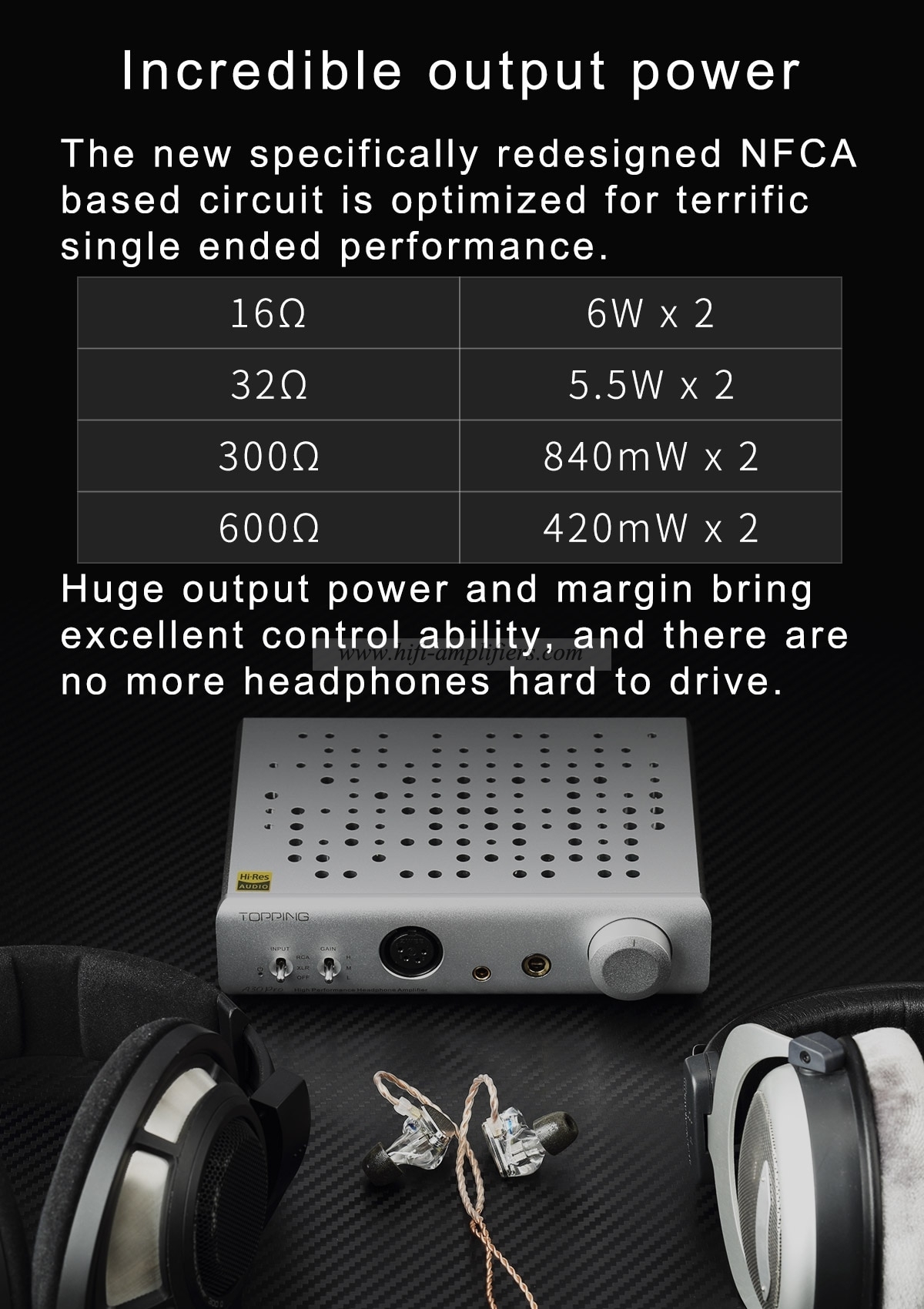 TOPPING A30Pro Headphone Amplifier 4 pin XLR/4.4mm/6.35mm Output Balanced Input A30 PRO Hi-Res Amplifier