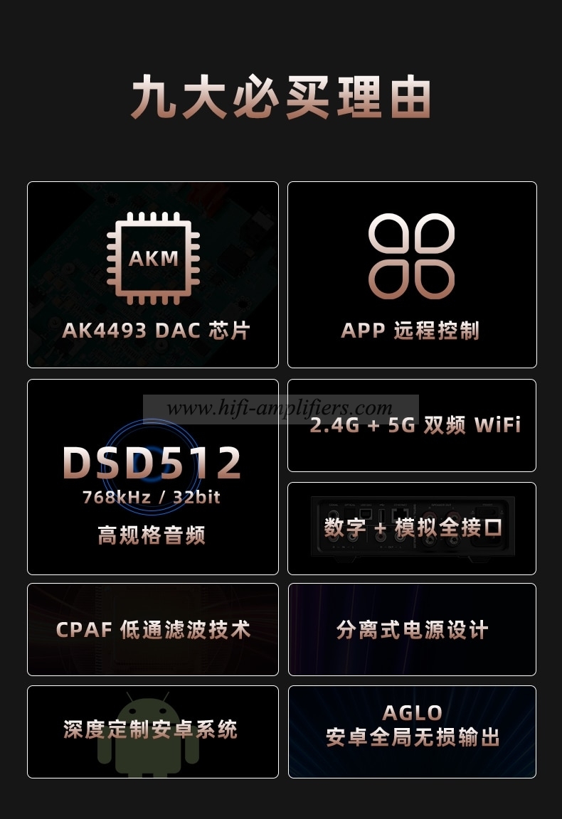 Shanling EA5 Streaming Media power Amplifier Home high-Power Android Desktop Player With Decode