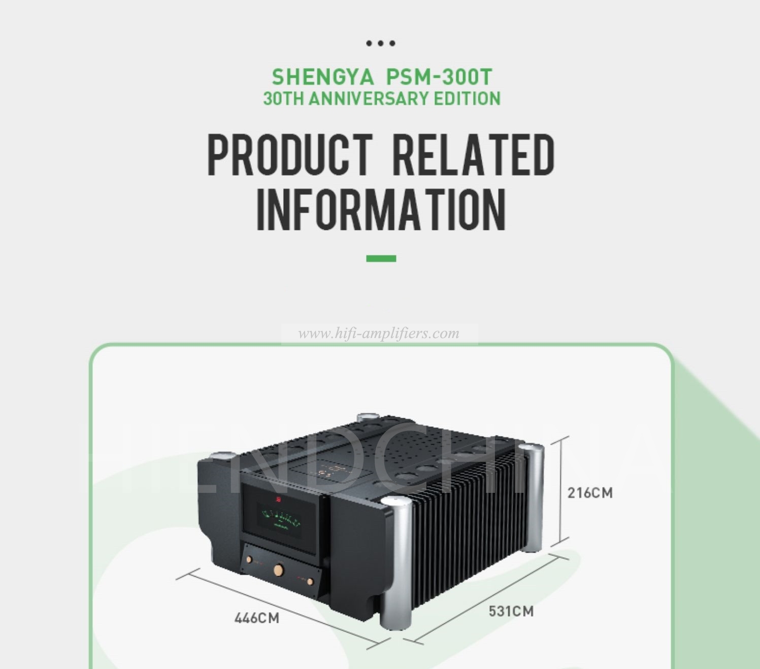 Shengya PSM-300T 30th Anniversary Full Balanced Power Amplifier Class A mono HiFi Power Amplifier Pair