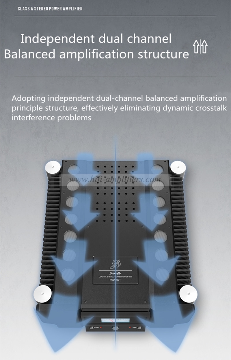 ShengYa PSD-350T Dual Channel Fully Balanced Gallstone Hybrid Class A Power Amplifier 350W 8ohm