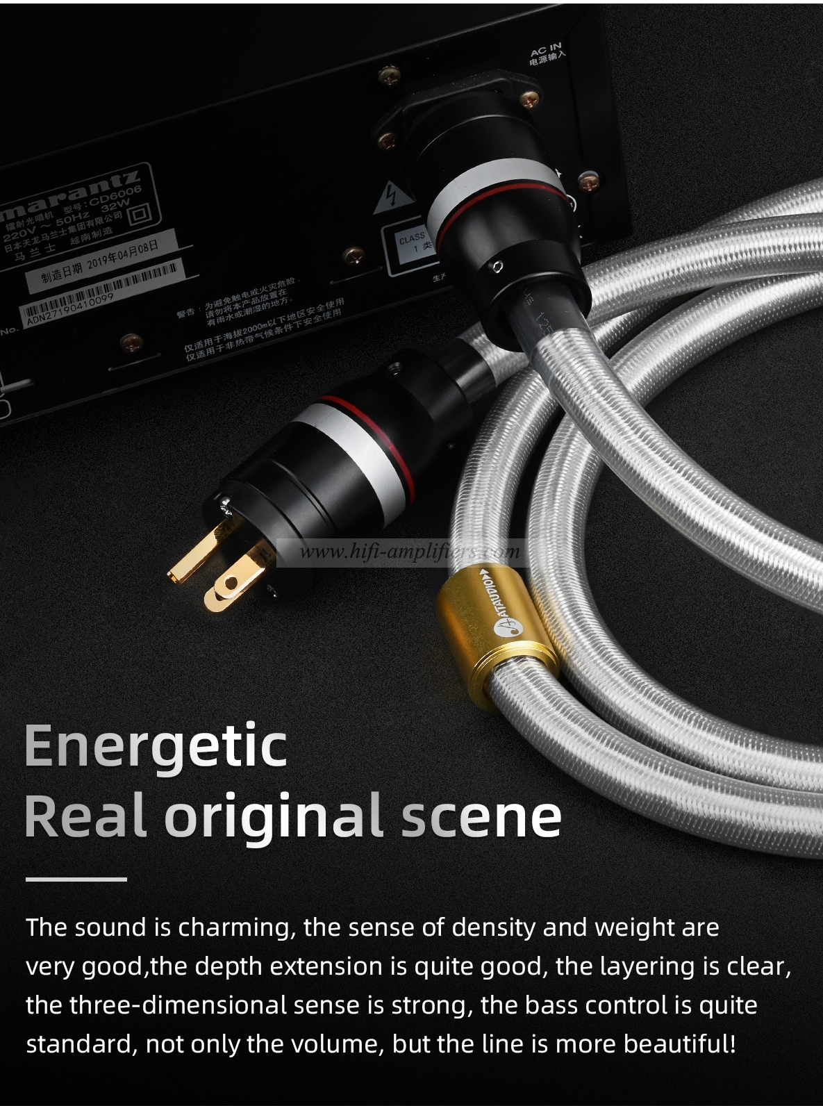 HiFi Power Cable High Quality Copper and Silver Extension Power Cord With Schuko Power Plug