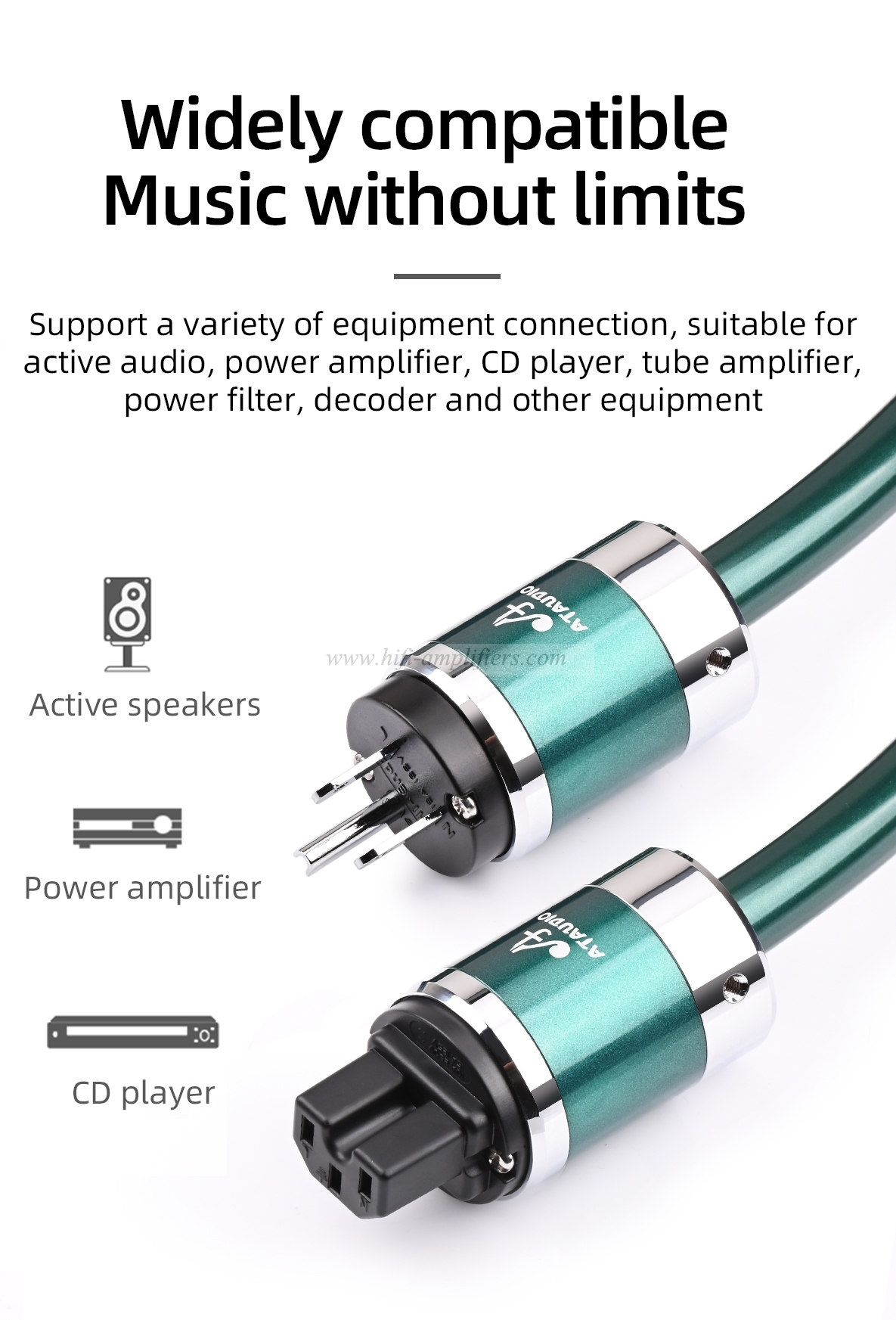 Hifi Power Cable High Quality OCC Copper EU US AU Power Cord For CD Decoder and Tube Amplifier