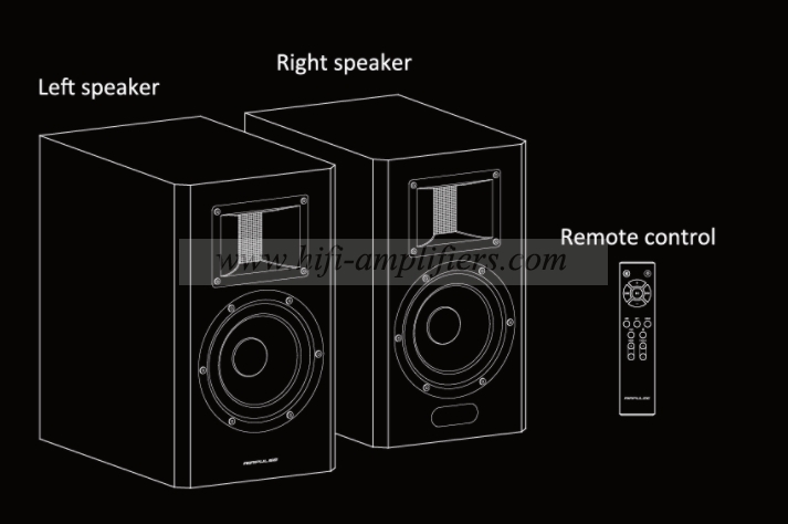 China Audiophile A300 A300PRO Bluetooth Speaker Active Bookshelf Speaker Subwoofer output Bluetooth APT-X 5.0 With Remote Control