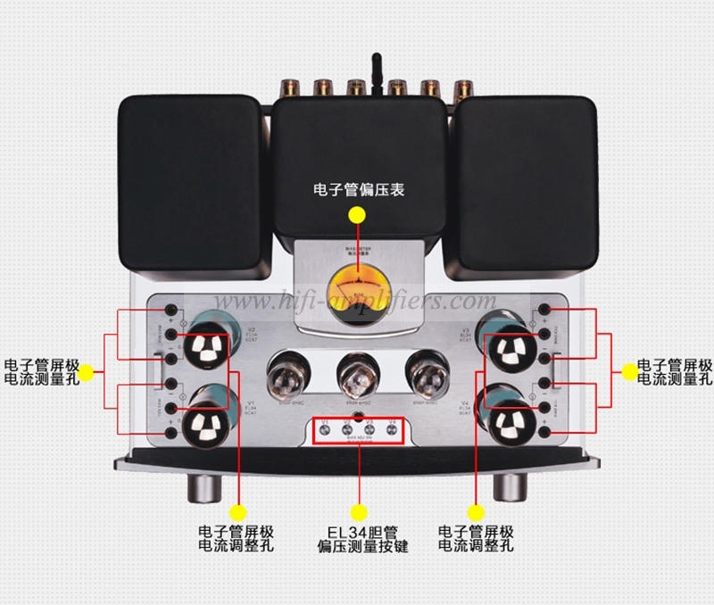 YAQIN MS-34B HIFI EL34 tube amplifier combined push-pull Bluetooth power amplifier TR UL tube preamplifier