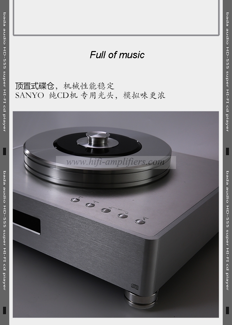 Bada HD-555 Super HIFI CD Player Double tube D/A Decode With Coaxial Optical Fiber Output