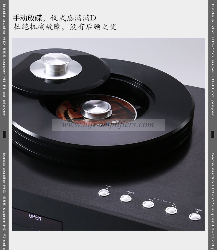 Bada HD-555 Super HIFI CD Player Double tube D/A Decode With Coaxial Optical Fiber Output