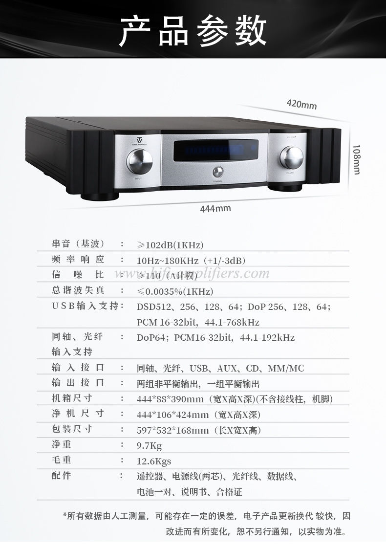 ToneWinner AD-1PRE+ Preamp HI-END DSD Decode Fully Balanced Lossless Audio Preamplifier