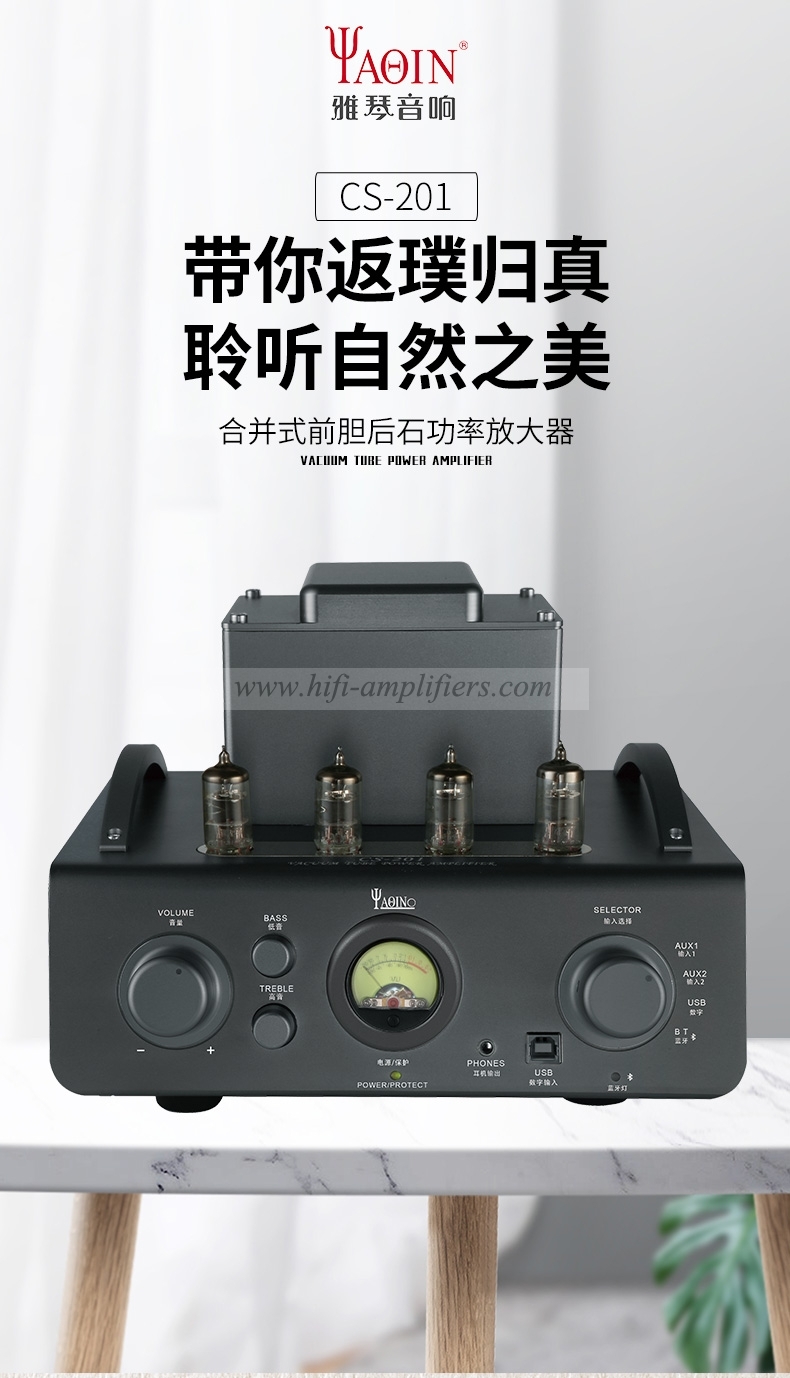 Yaqin CS-201 HIFI Home Audio Vacuum Tube Amplifier MINI Power Amplifier
