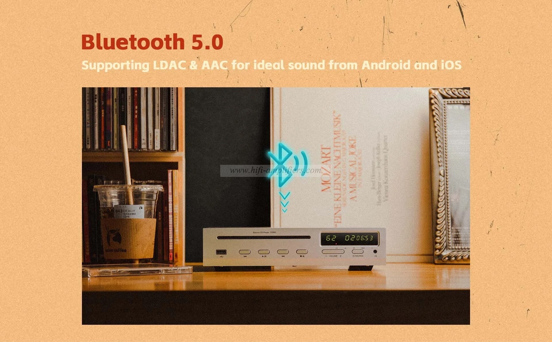 Shanling CD80/CA80 CD Player & Power Amplifier all-in-one Mini Bluetooth 5.0 Drive DSD Decode