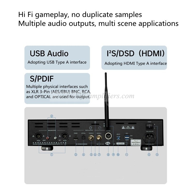 Cayin DAP11 HiFi Ear Amplifier Android Bluetooth DSD512 Digital Audio Player RCA/XLR Output