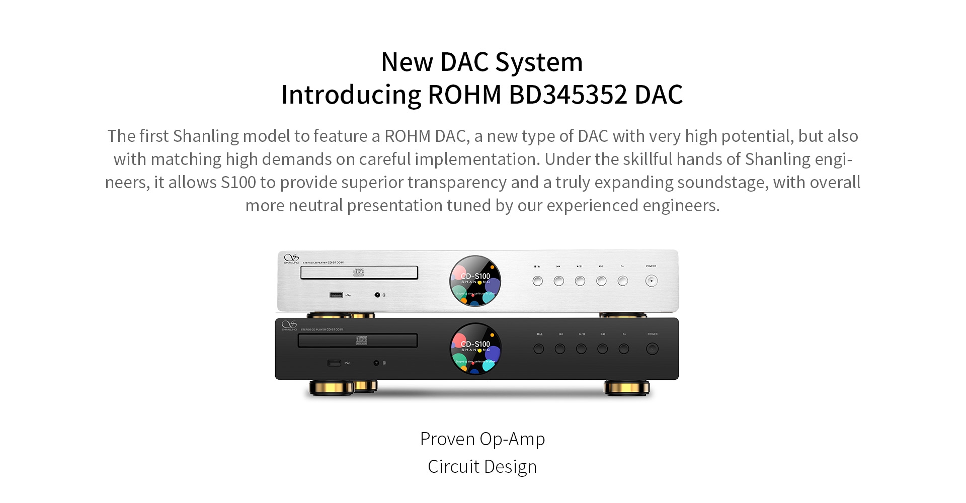 Shanling CD-S100 IV 2025 Edition Desktop CD Player HIFI CD Turntable ROHM BD34352 DAC Decoder