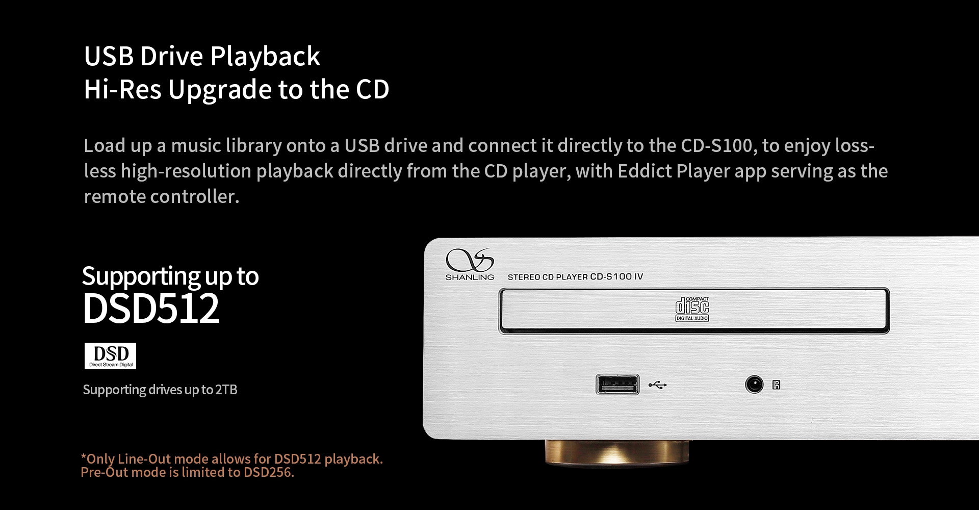 Shanling CD-S100 IV 2025 Edition Desktop CD Player HIFI CD Turntable ROHM BD34352 DAC Decoder