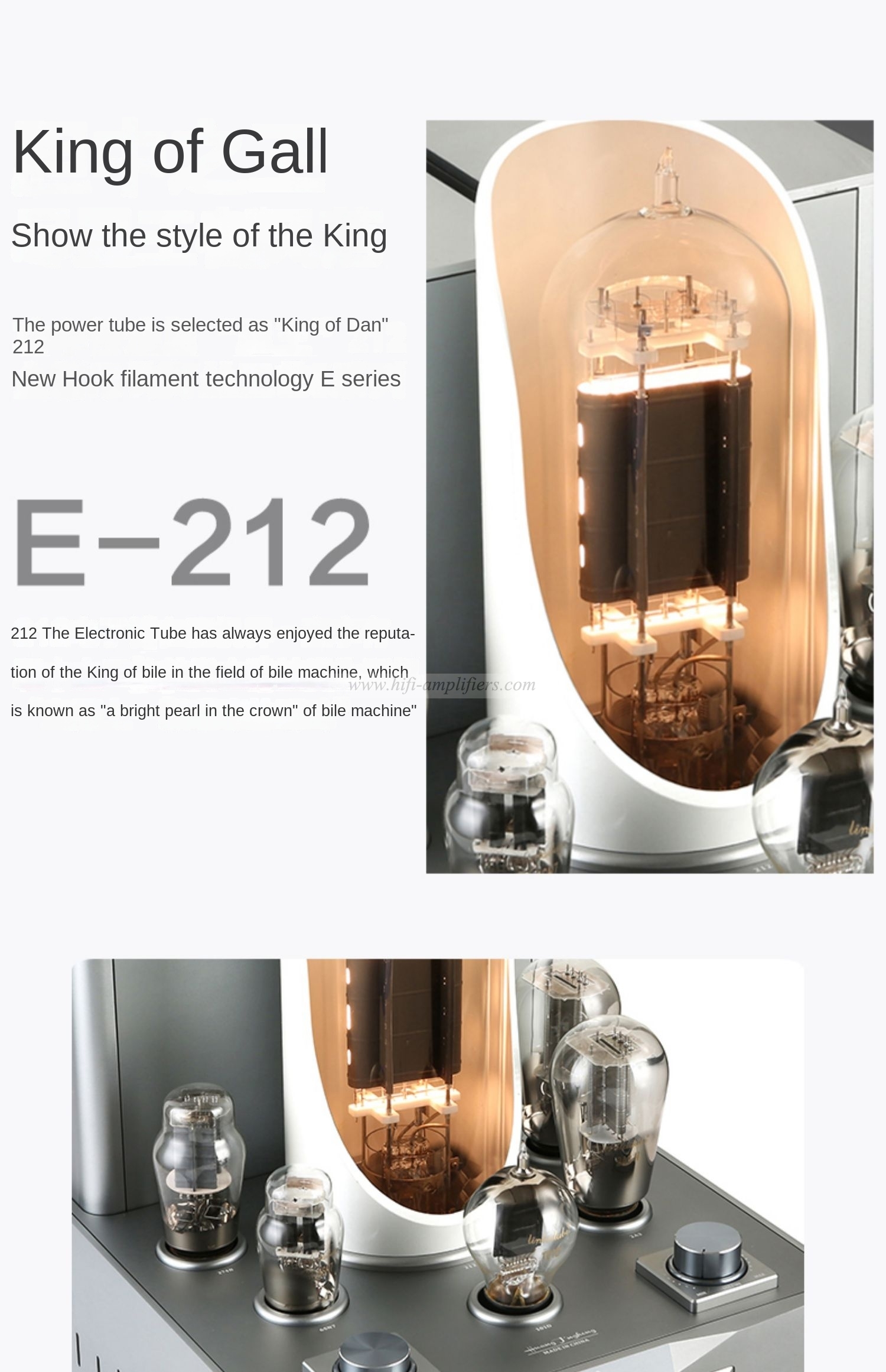 YAQIN MS-212T E-212 Mono Split Tube Amplifier Front and Rear Class A Single-ended Amplifier/Pair