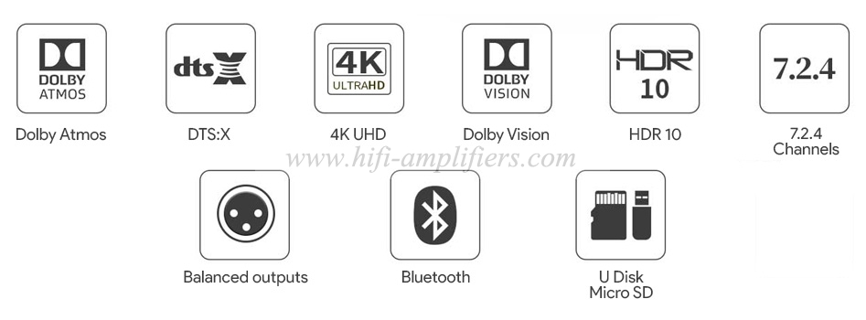 TONEWINNER AT-7300HD AV Processor / Home-Theater Preamplifier Dolby Atmos 13 Channels 7.2.4