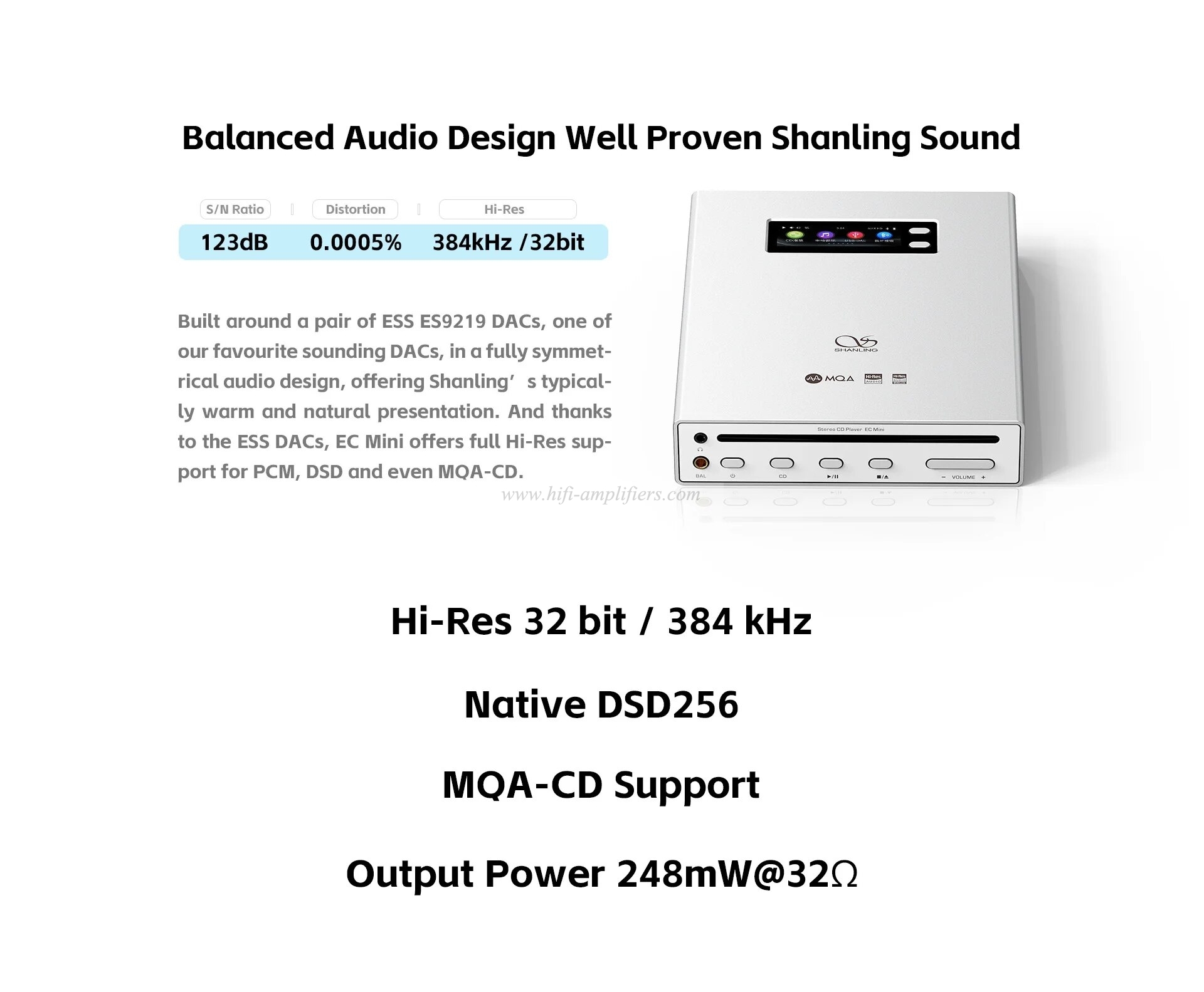 Shanling EC Mini Portable TF Card Bluetooth CD Player ES9219MQ Decoding Earbuds