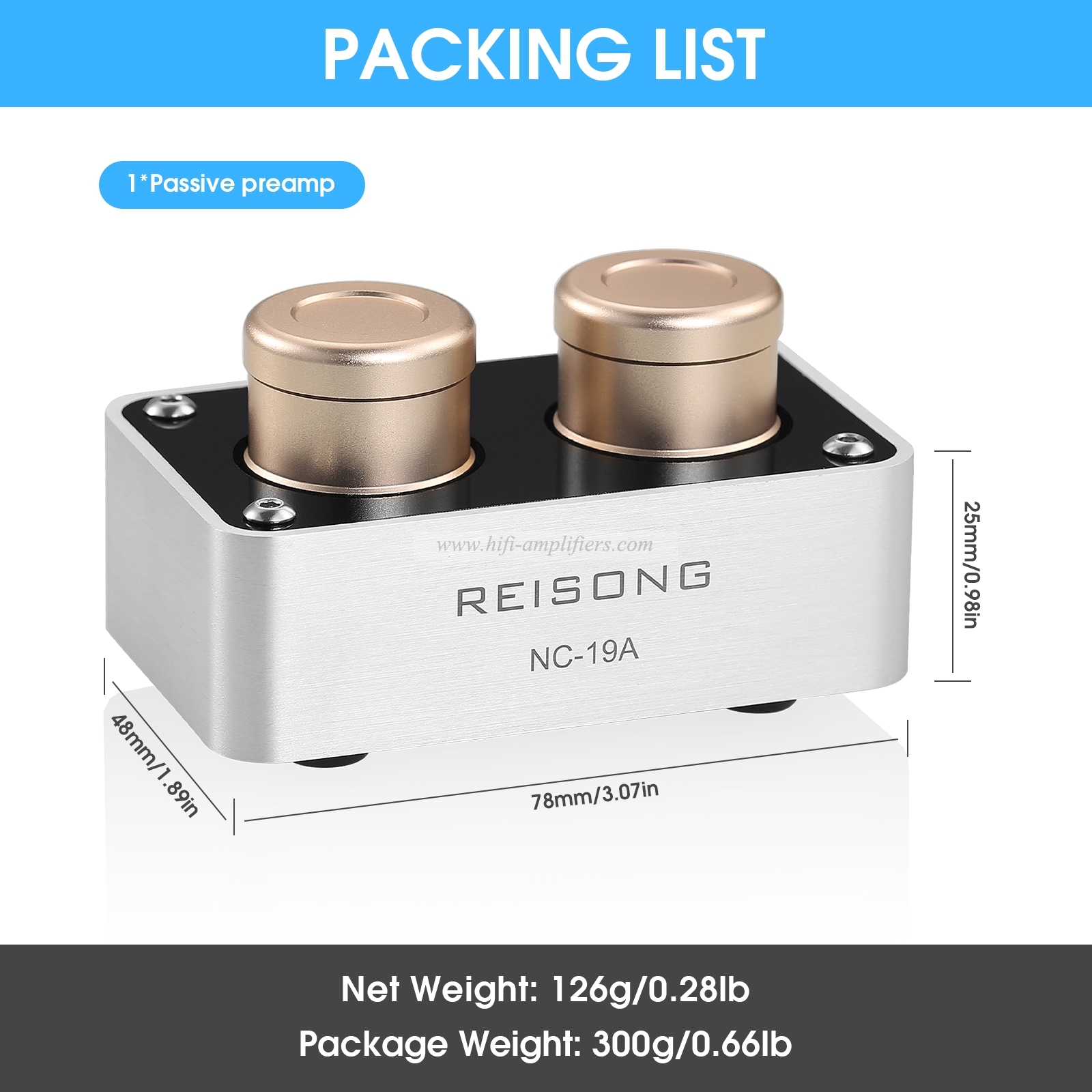 REISONG Boyuu NC-19A 1:2 Audio Signal Step-up Transformer Preamp Passive Adapter