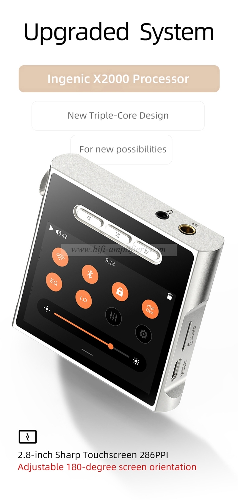 SHANLING M1S Portable Music Player MP3 Hi-Res Audio Bluetooth 5.0 ES9038Q2M DAC 2* RT6863 AMP chips 3.5/4.4mm Output DSD512