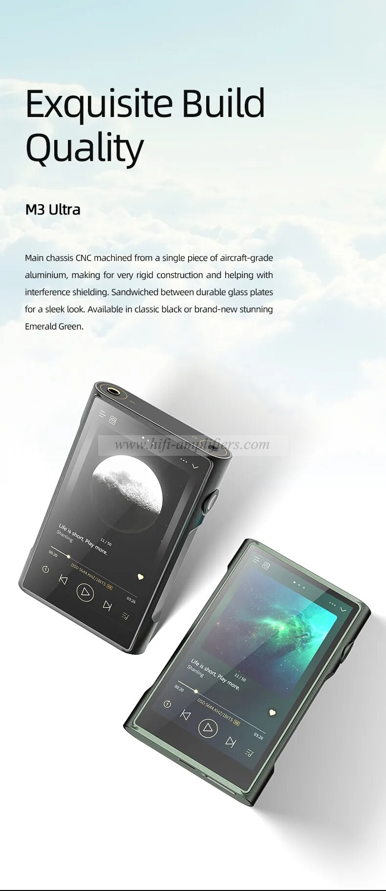 SHANLING M3 Ultra Hi-Res Android10 Portable HiFi Music MP3 Player DAP 8-Core QS 665 CPU Bluetooth5.0 Dual ES9219C DAC DSD256 M3U