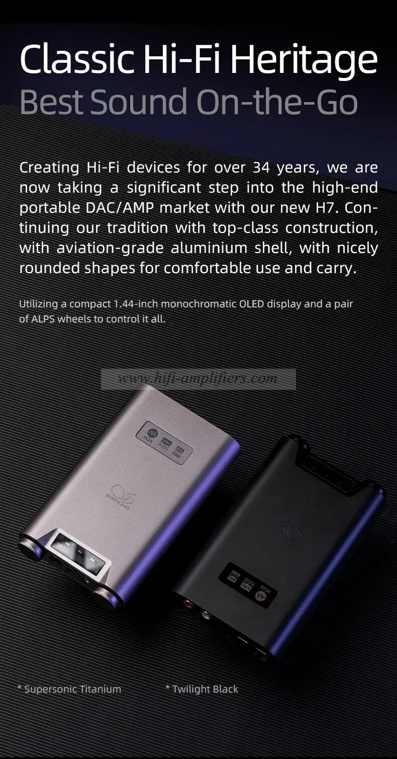 SHANLING H7 Hi-Res HIFI Portable MQA USB DAC AK4191EQ AK4499EX Headphone Amplifier DAP Bluetooth 5.0 LDAC 3.5/4.4/6.35MM RCA