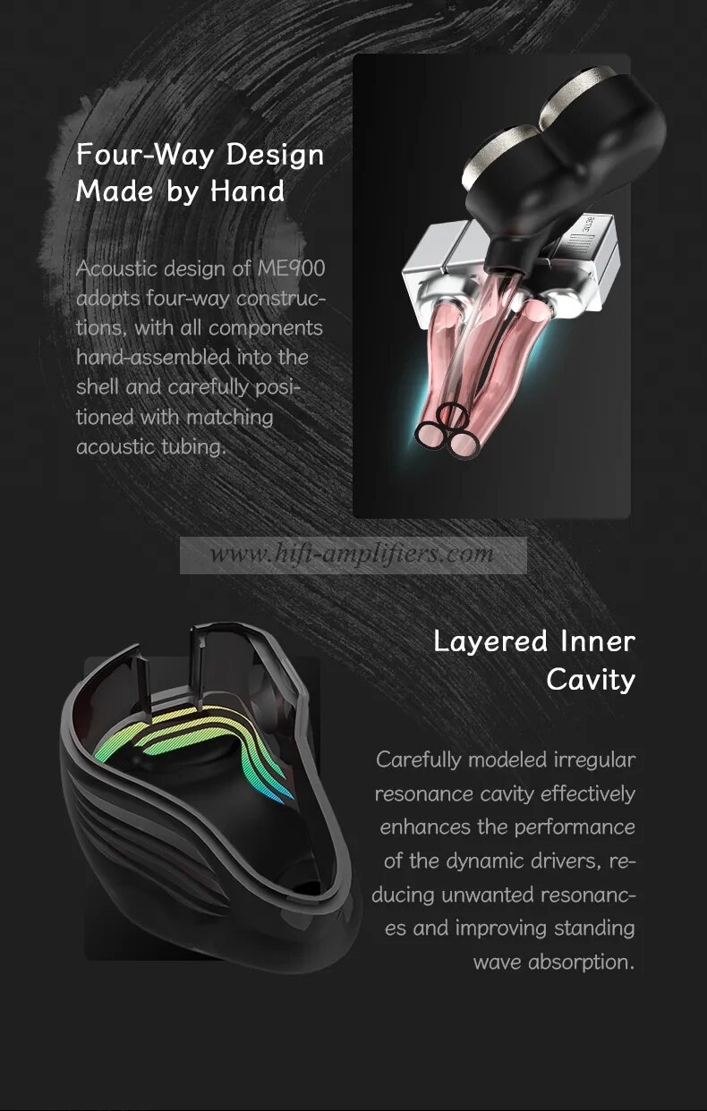 SHANLING ME900 2DD+6BA 8 Drivers Hybrid In-Ear Earphone Hi-Res Audio Earbud 2.5/3.5/4.4mm Plugs MMCX Detachable Cable Headset