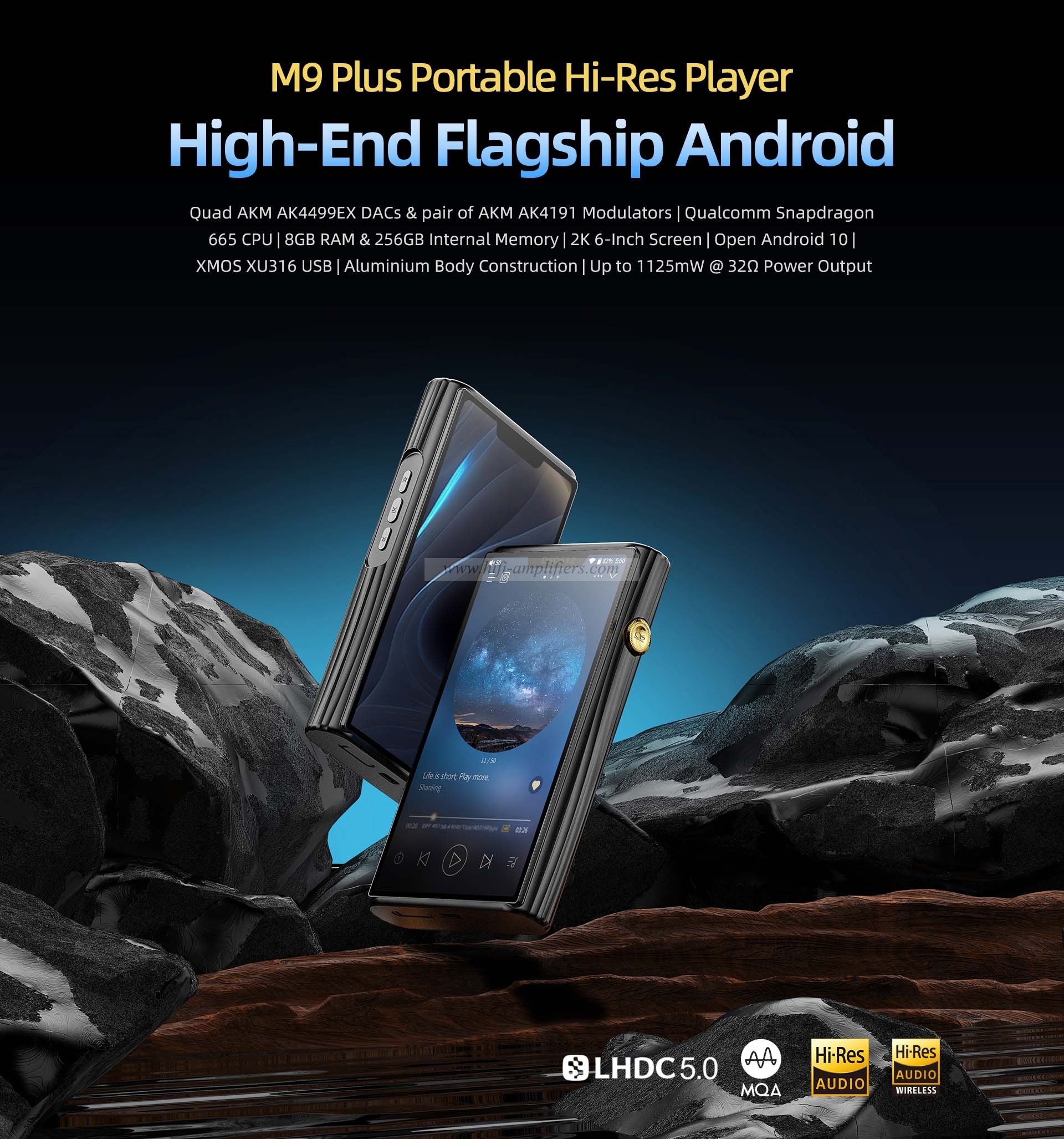 SHANLING M9 PLUS Hi-Res HIFI Portable Music MP3 Player DAP Android 10 LHDC 5.0 MQA AK4499EX AK4191 USB DAC DSD1024 3.5mm 4.4mm B