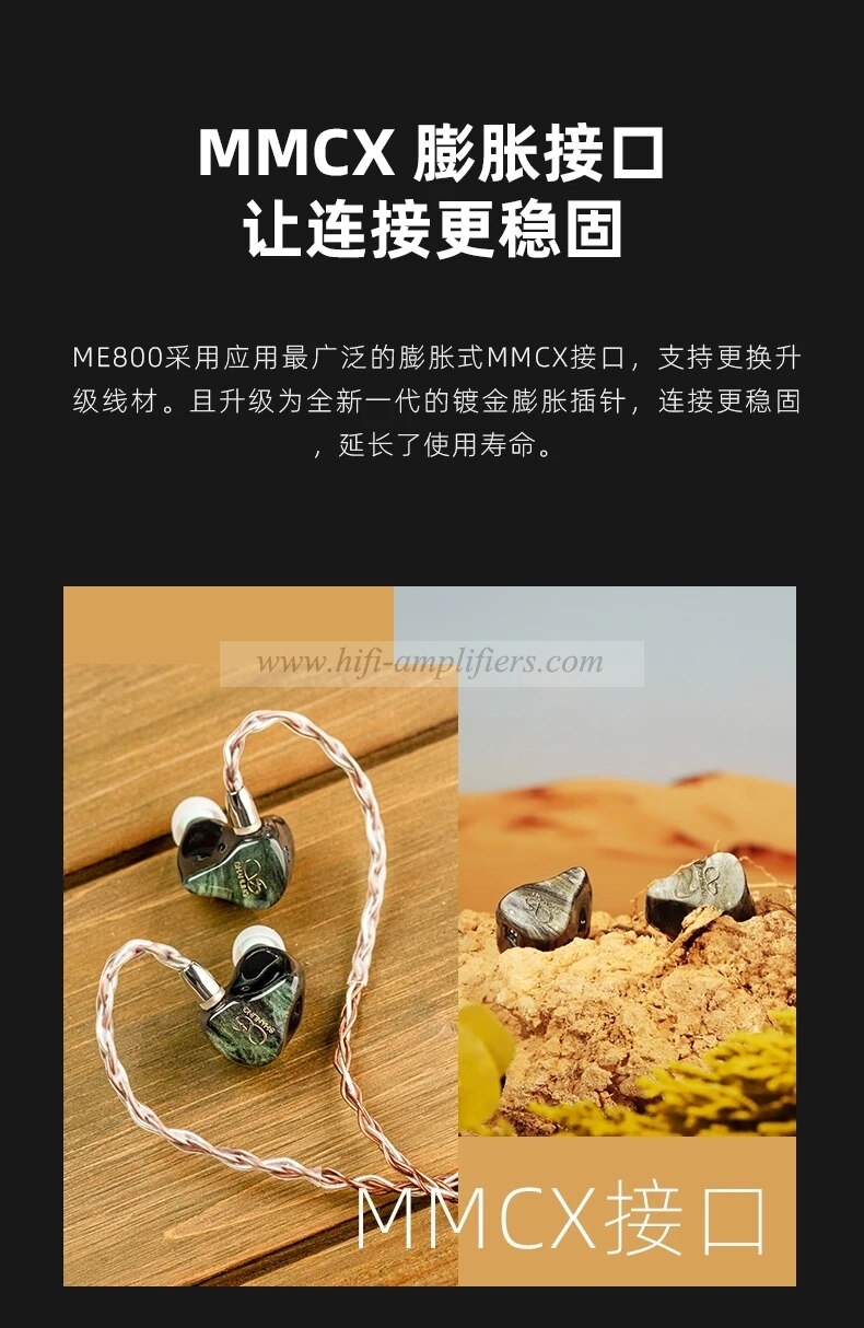 SHANLING ME800 2DD+4BA Hybrid Drivers In-ear Earphones IEM MMCX Furukawa Single Crystal Copper 8-core Cable Headset