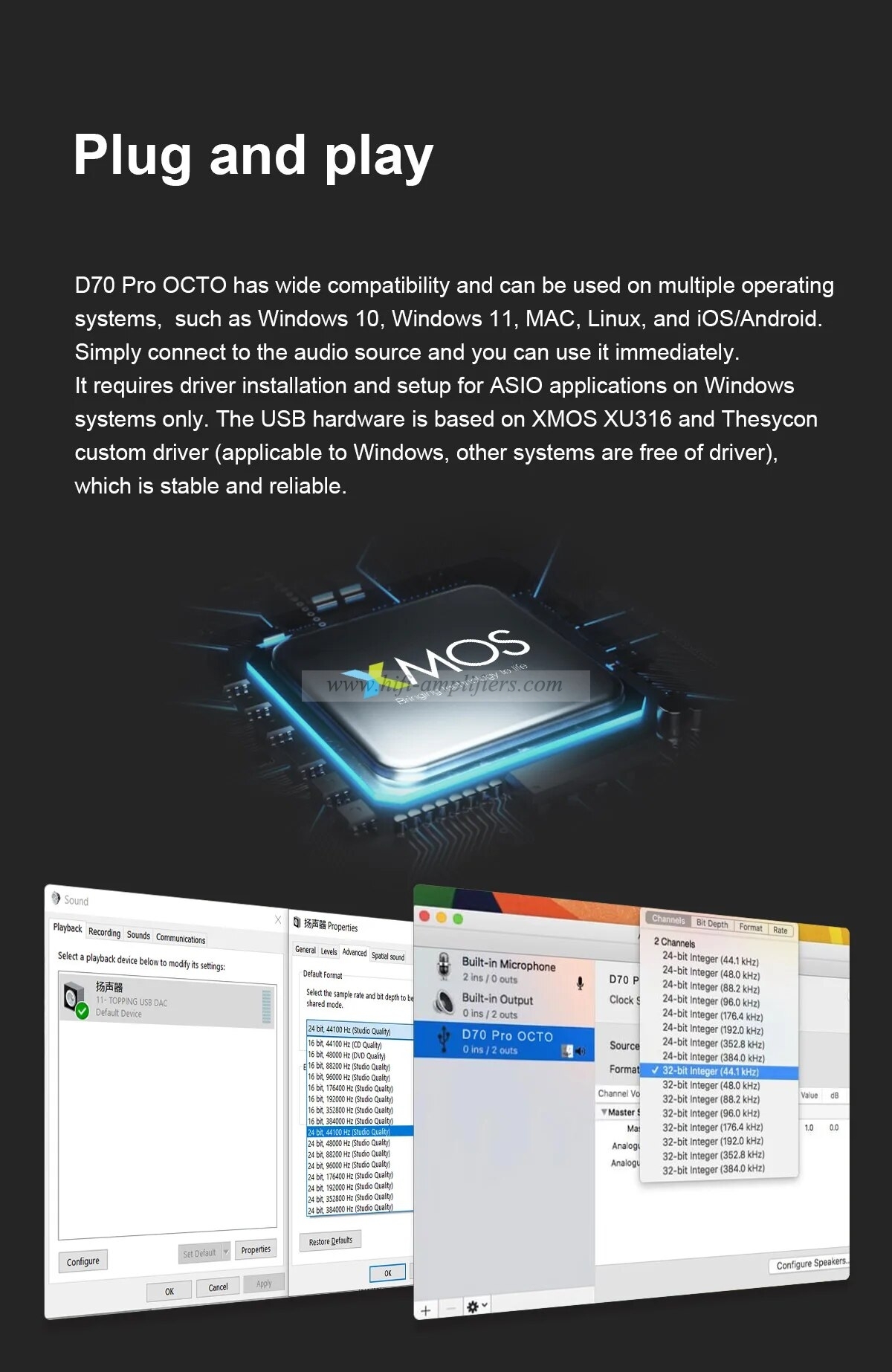 TOPPING D70Pro OCTO Digital Audio Decoder Chip CS43198*8 Eight Support DSD512 Bluetooth Computer USB Sound Card Fully Balanced