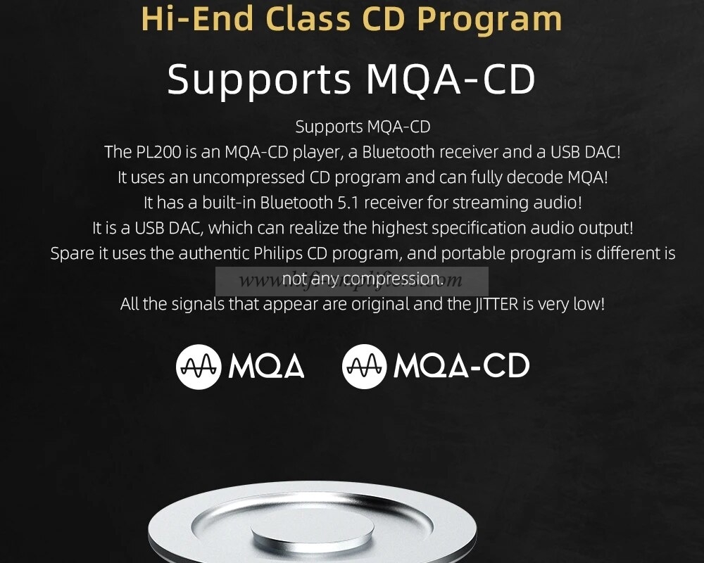 SMSL PL200 Hi-res Class MQA CD Player Digital Audio Piano Keys Design AK4499EX DSD512 Bluetooth LDAC Aptx-HD With Remote Control