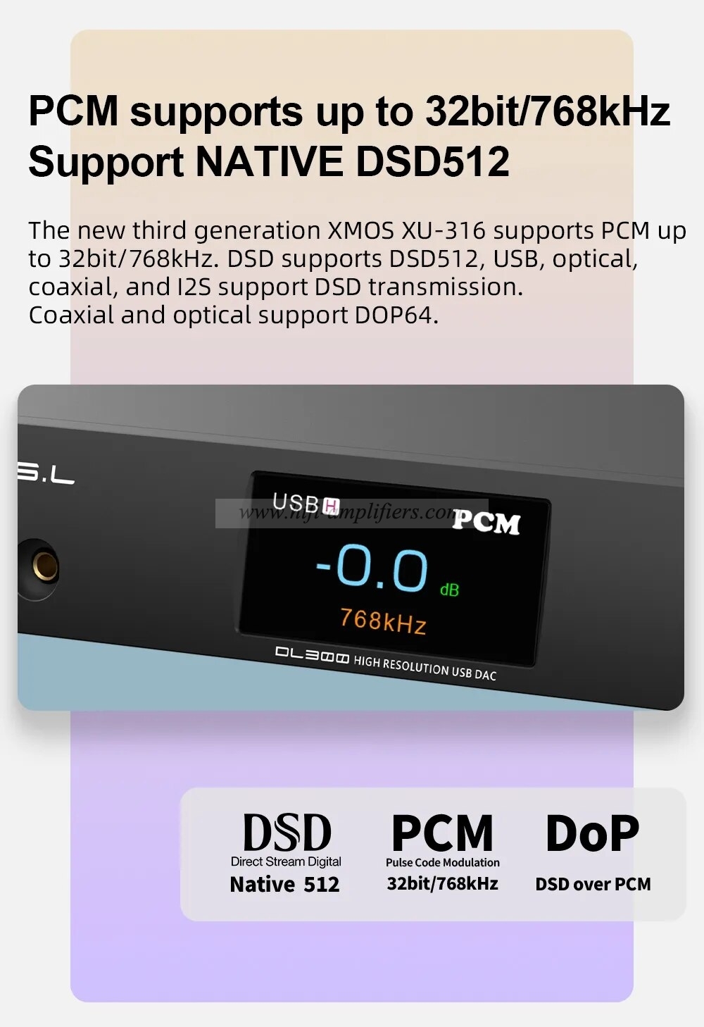 SMSL DL300 AUDIO DAC & Headphone Amplifier AK4191 AK4499 MQA-CD Bluetooth APTX HD XU-316 DSD512 I2S With Remote Control