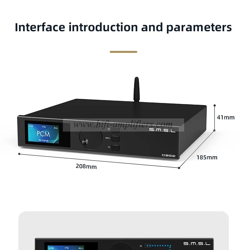 SMSL D300 AUDIO DAC ROHM BD34301EKV DSD512 PCM 768kHz 32bit Qualcomm Bluetooth5.1 XMOS XU208 LDAC HD XLR RCA With Remote Control