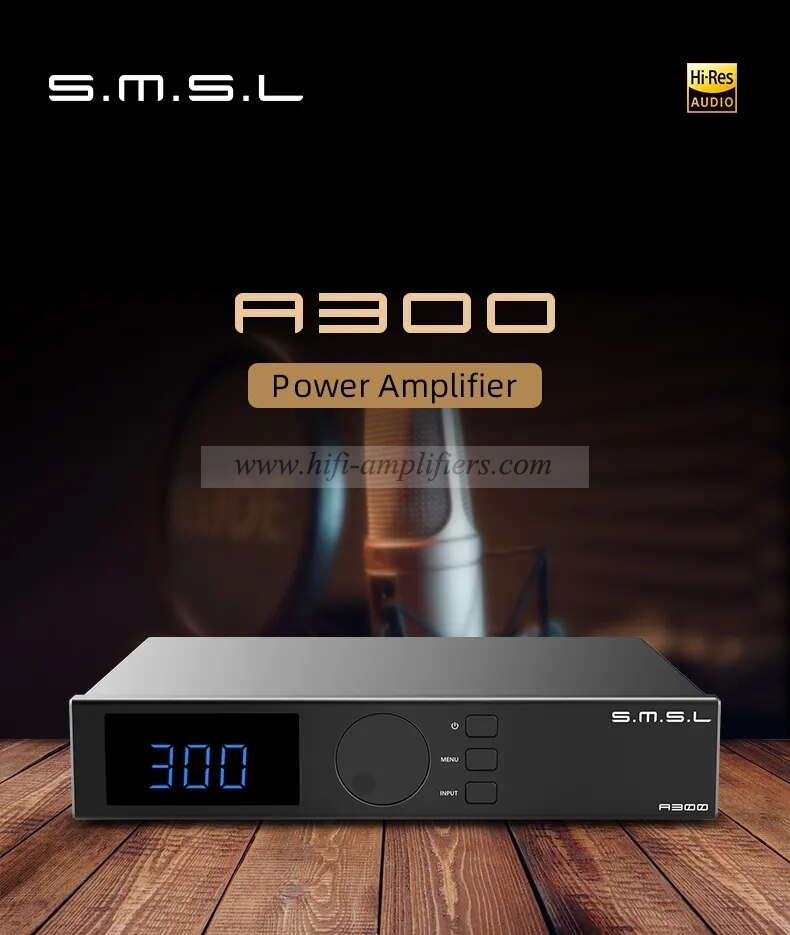 SMSL A300 Hi-res Power Amplifier 165W*2 BTL Mode Bluetooth 5.0 Support Passive Speakers & Active Subwoofers With Remote Control