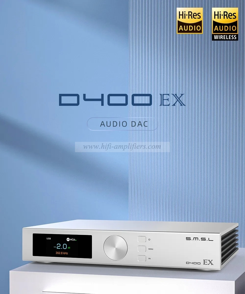 SMSL D400EX AUDIO DAC 1*AK4191 2*AK4499EX OPA1612A LME49720 XU316 MQA-CD DSD512 32bit/768kHz Blutetooth I2S With Remote Control