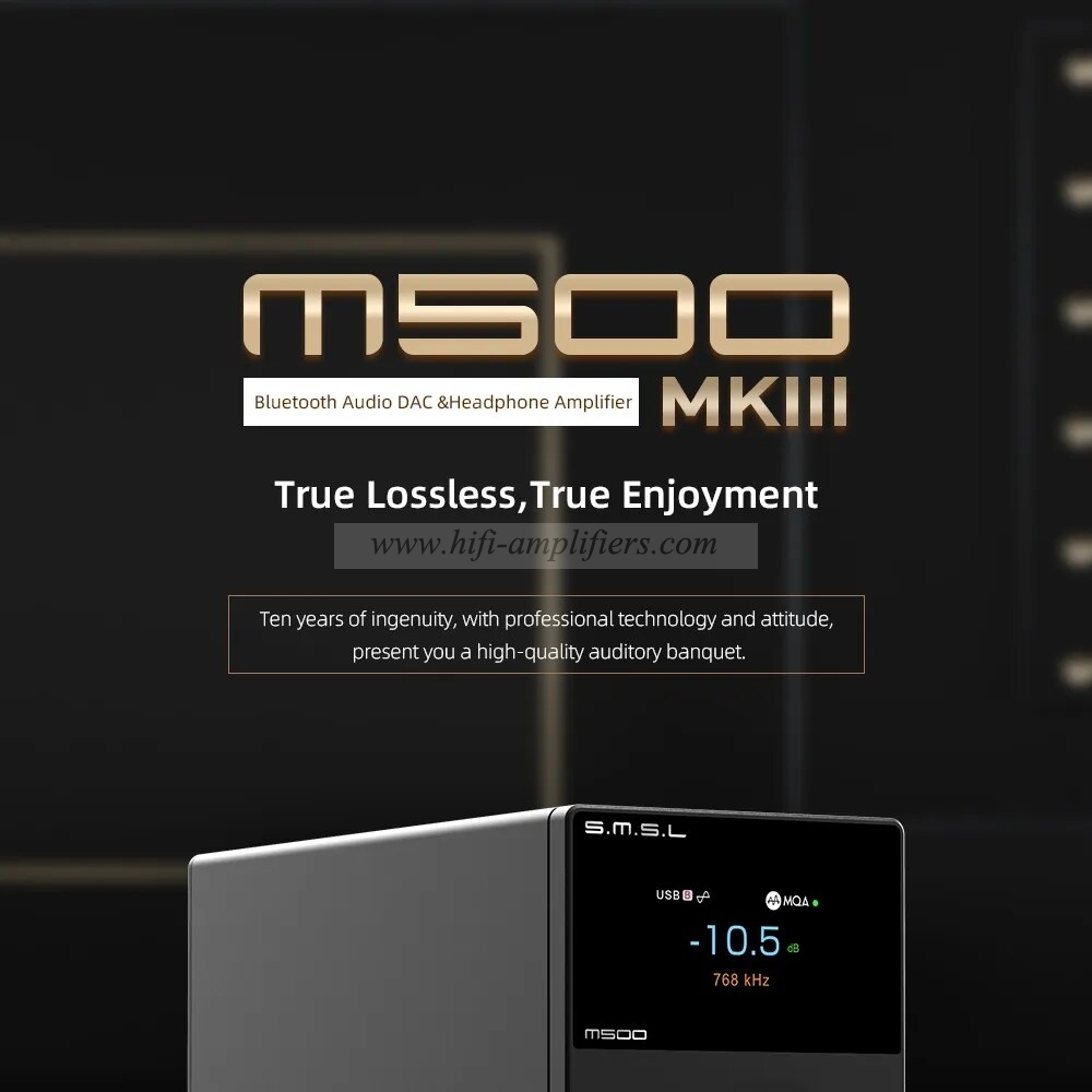 SMSL M500 MKIII Hi Res Audio DAC & Headphone Amplifier ES9038PRO OPA1612A MQA-CD DSD512 XU316 Bluetooth5.1 With Remote Control