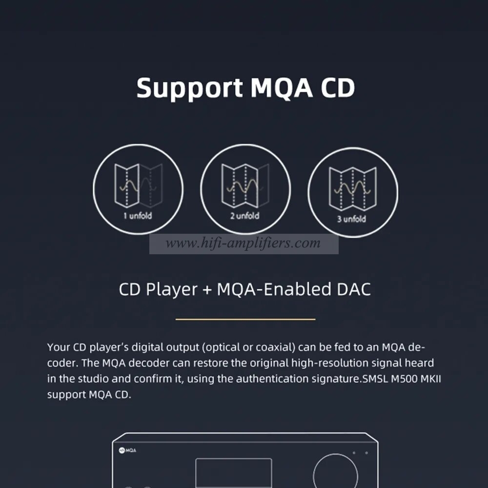 SMSL M500 MKIII Hi Res Audio DAC & Headphone Amplifier ES9038PRO OPA1612A MQA-CD DSD512 XU316 Bluetooth5.1 With Remote Control