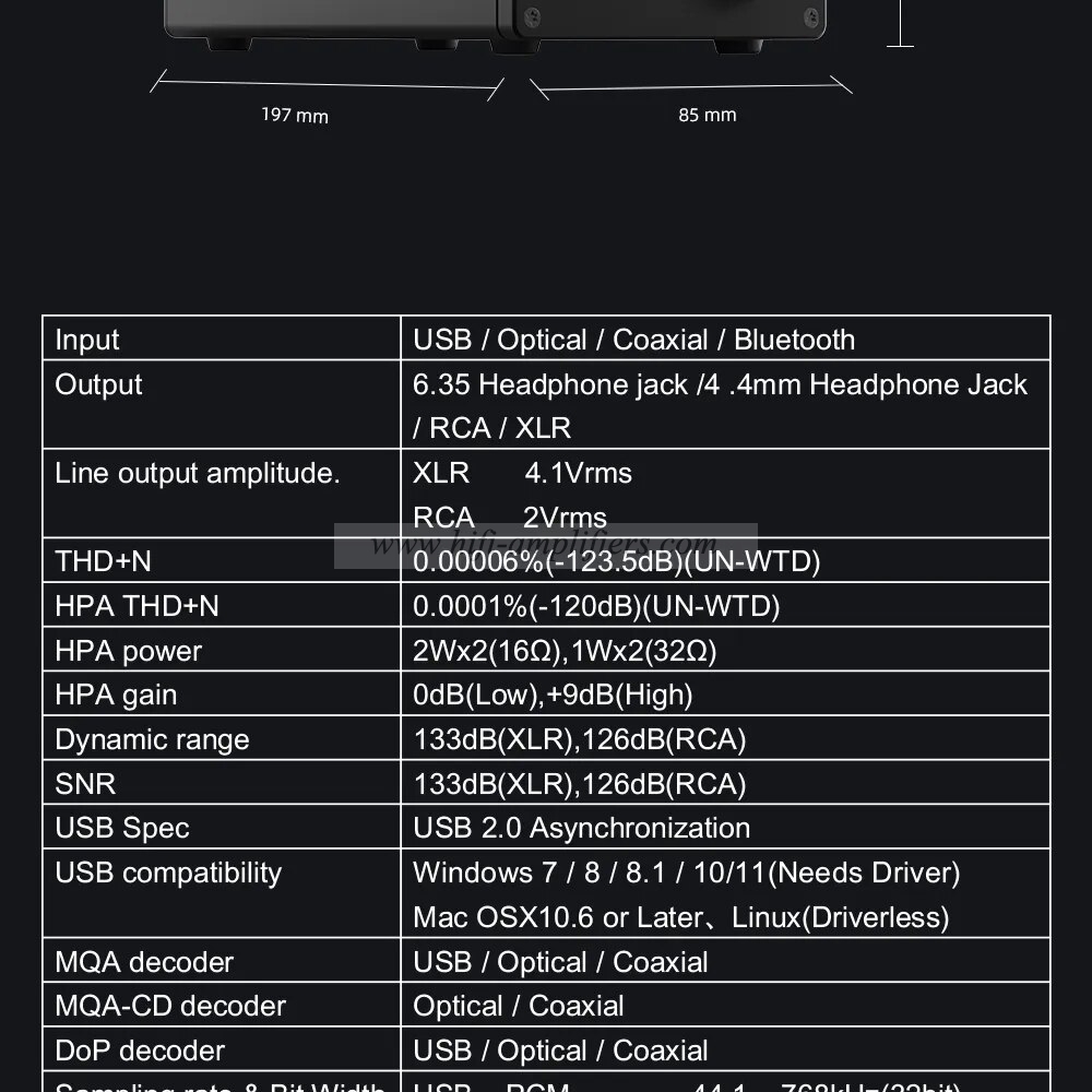 SMSL M500 MKIII Hi Res Audio DAC & Headphone Amplifier ES9038PRO OPA1612A MQA-CD DSD512 XU316 Bluetooth5.1 With Remote Control