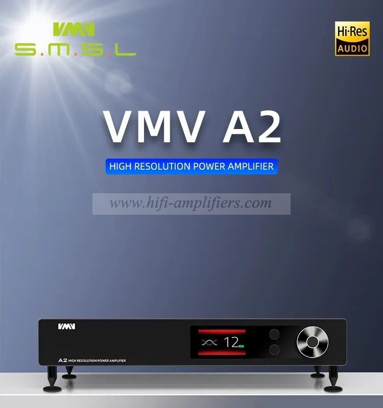 SMSL VMV A2 Power Amplifier Support DSD512 32bit 768kHz Bluetooth UAT LDAC Aptx-HD AAC Subwoofer preoutput With Remote Control