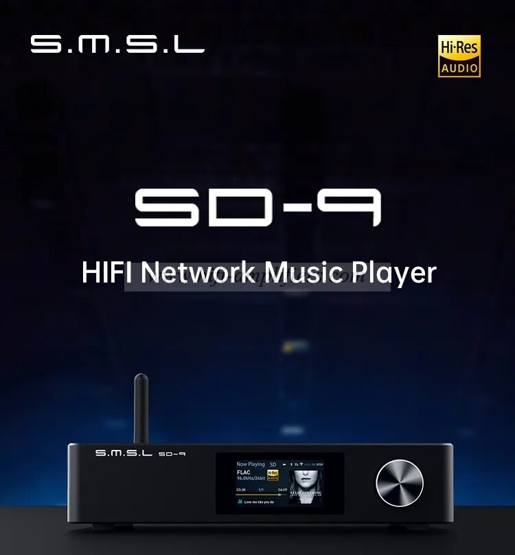 SMSL SD-9 MQA HIFI Network Music Player SD9 Support DSD, WAV APE,FLAC AIFF, MP3 Desktop Player