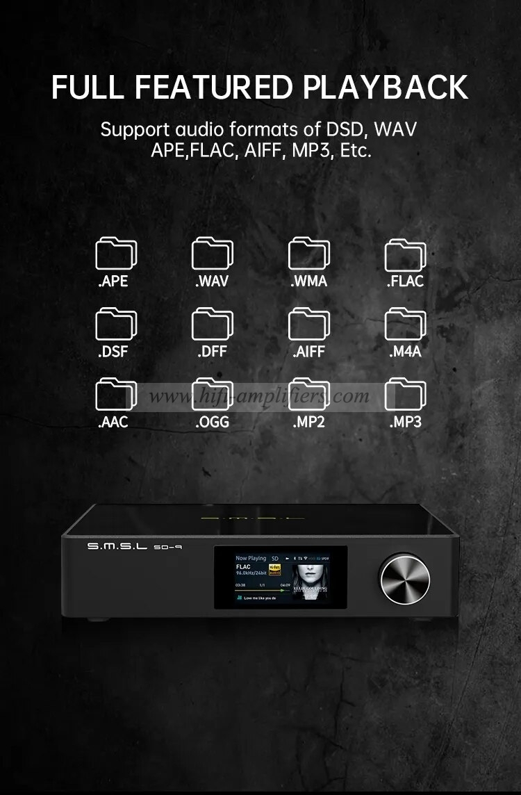 SMSL SD-9 MQA HIFI Network Music Player SD9 Support DSD, WAV APE,FLAC AIFF, MP3 Desktop Player