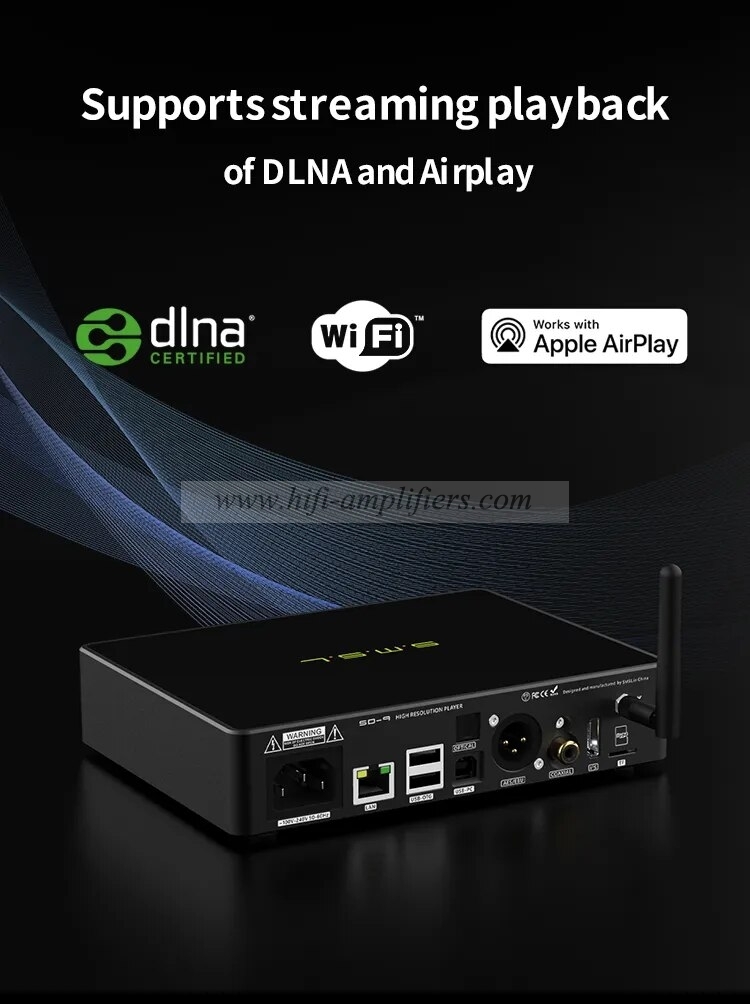 SMSL SD-9 MQA HIFI Network Music Player SD9 Support DSD, WAV APE,FLAC AIFF, MP3 Desktop Player