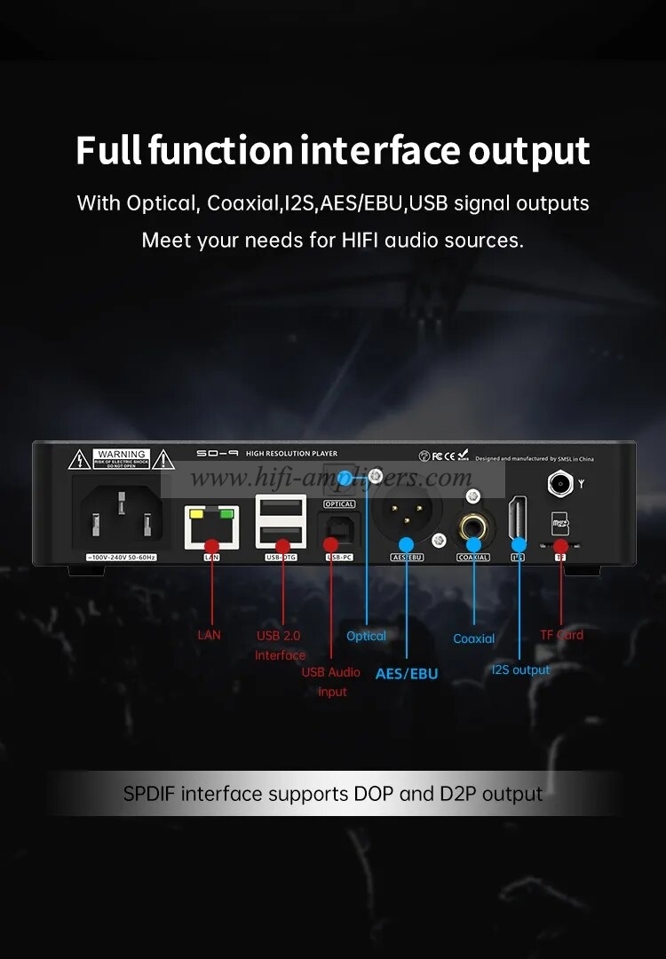 SMSL SD-9 MQA HIFI Network Music Player SD9 Support DSD, WAV APE,FLAC AIFF, MP3 Desktop Player