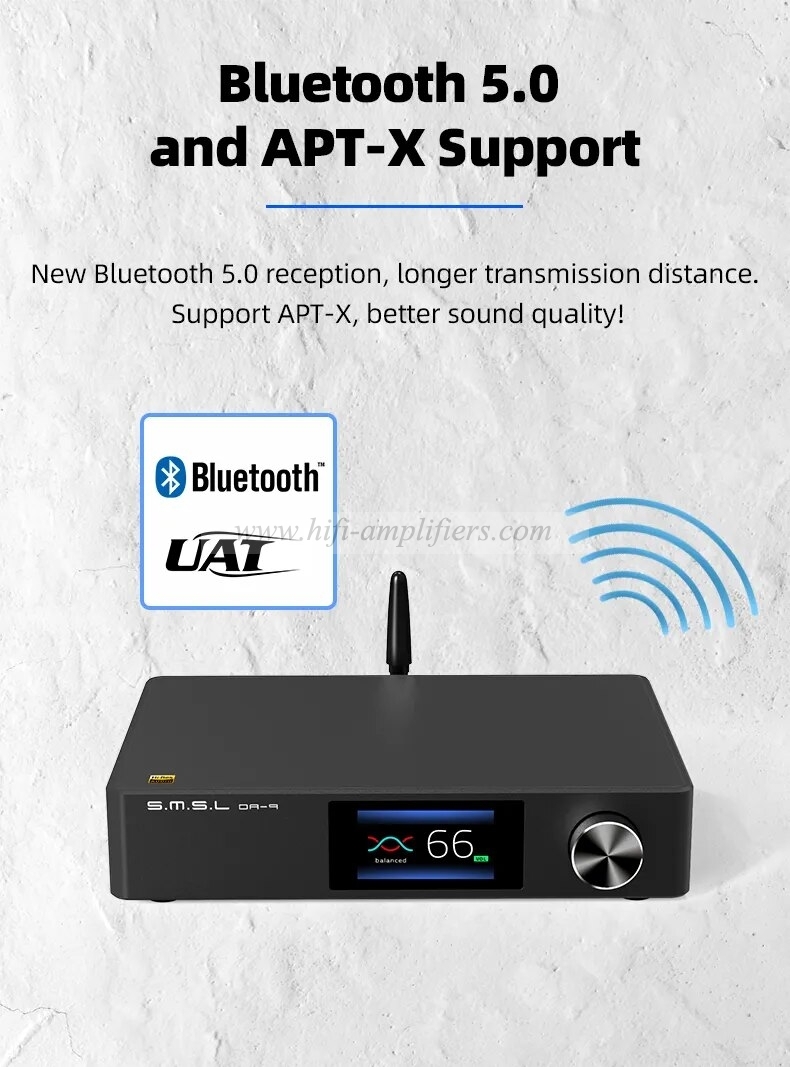SMSL DA-9 High Quality Power Amplifier Bluetooth 5.0 Amp APT- X Support DA9 with Remote Control