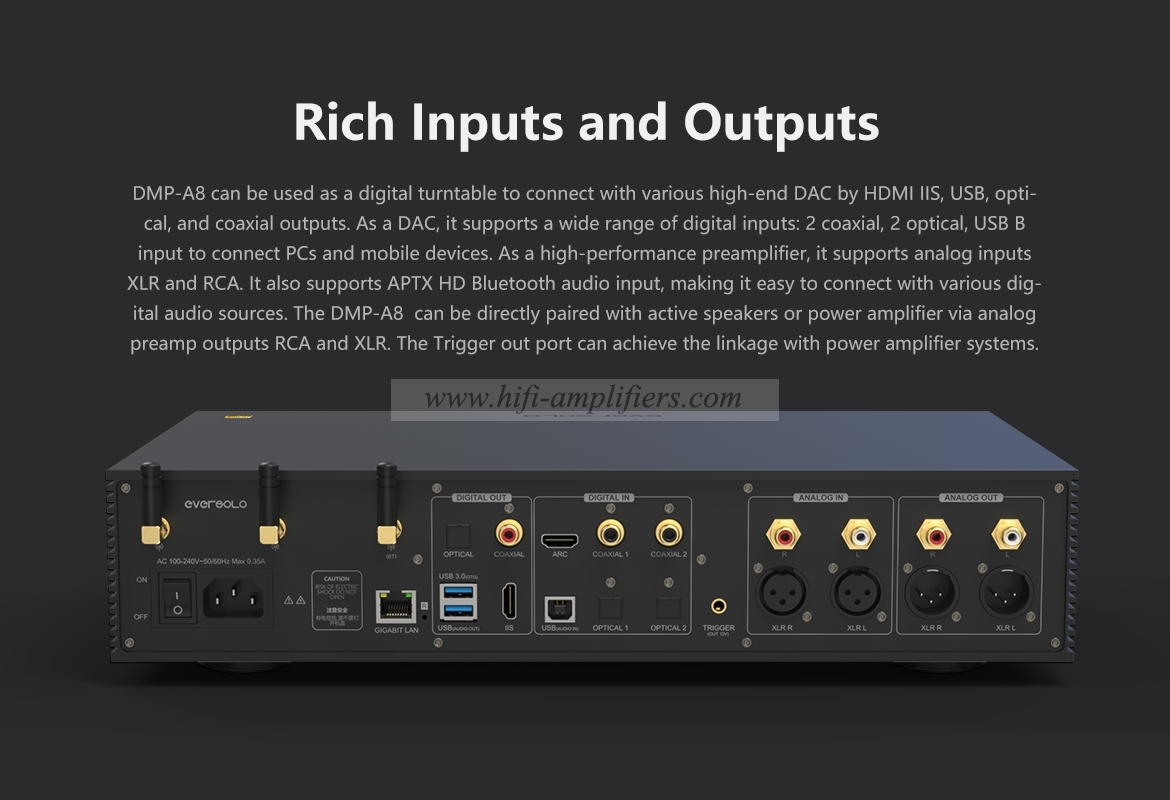 EVERSOLO DMP-A8 Lossless HiFi Decoder for Streaming Media Decoding Pre Series Broadcast Integrated Machine