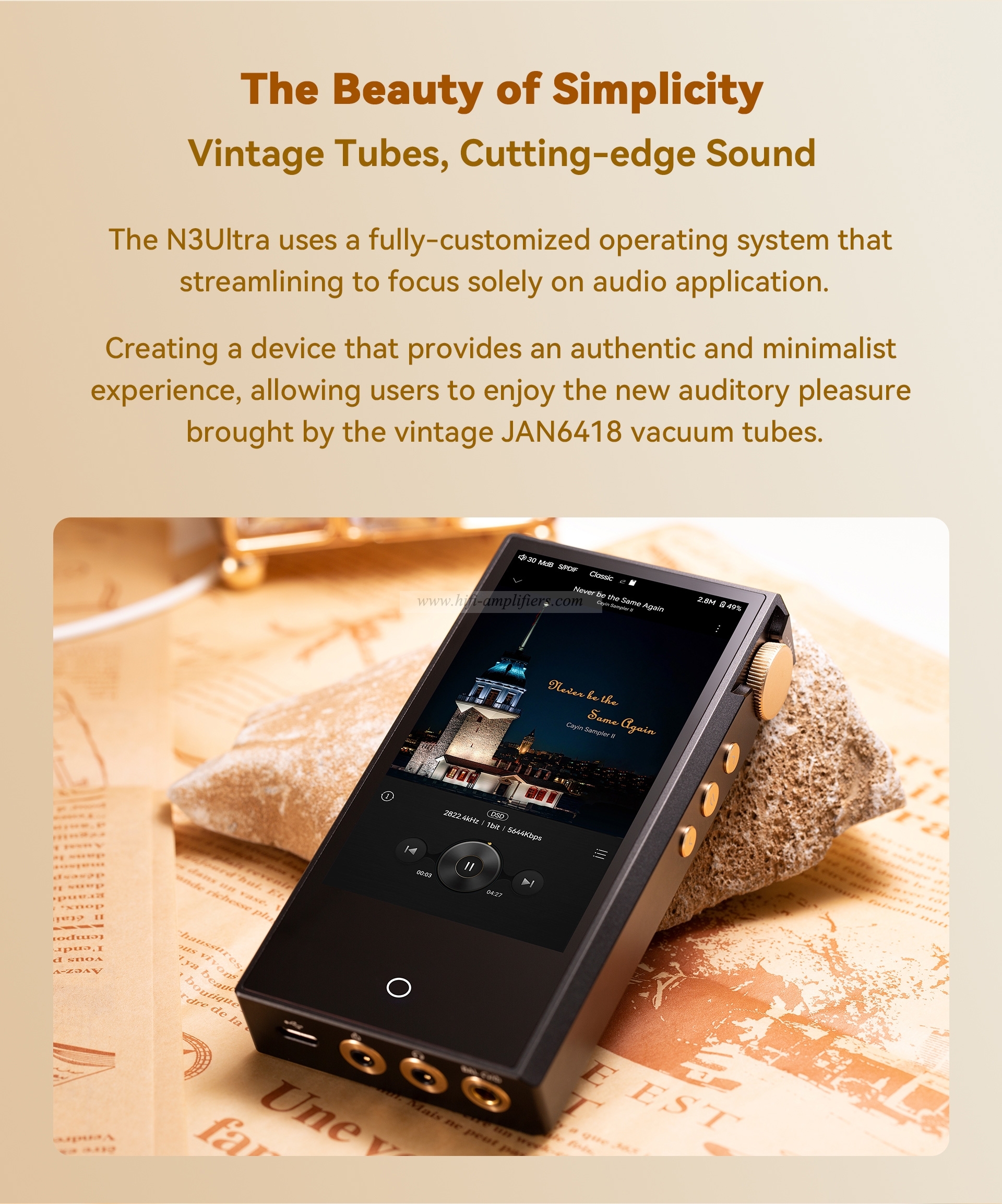 Cayin N3Ultra Military Grade NOS Vacuum TubeProprietary Gen3 Tube Circuit Triple Timbre Digital Audio Player