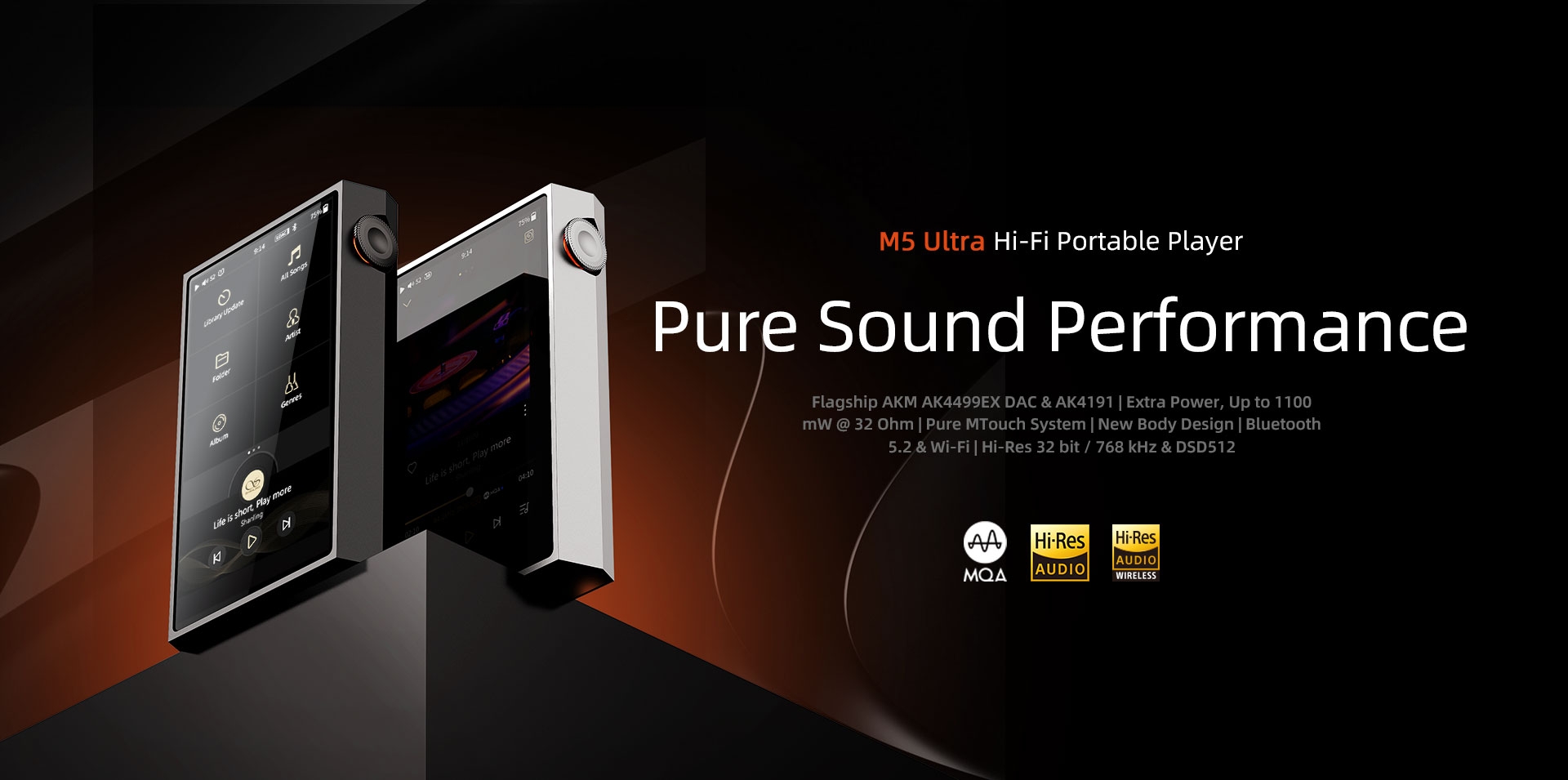SHANLING M5 Ultra Hi-Res Audio Portable Music Player MP3 AK4191EQ AK4499EX chips Bluetooth 5.2 LDAC PCM 768 DSD512 SHANLING M5 Ultra Hi-Res Audio Portable Music Player MP3 AK4191EQ AK4499EX chips Bluetooth 5.2 LDAC PCM 768 DSD512