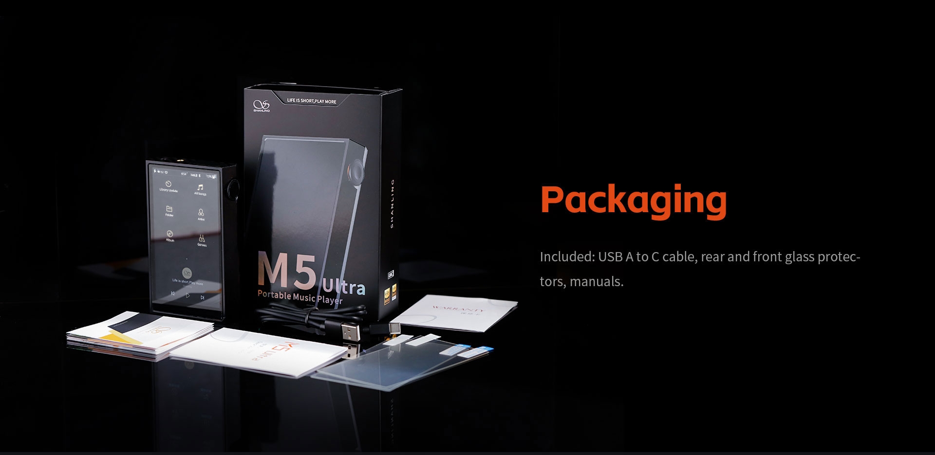 SHANLING M5 Ultra Hi-Res Audio Portable Music Player MP3 AK4191EQ AK4499EX chips Bluetooth 5.2 LDAC PCM 768 DSD512 SHANLING M5 Ultra Hi-Res Audio Portable Music Player MP3 AK4191EQ AK4499EX chips Bluetooth 5.2 LDAC PCM 768 DSD512
