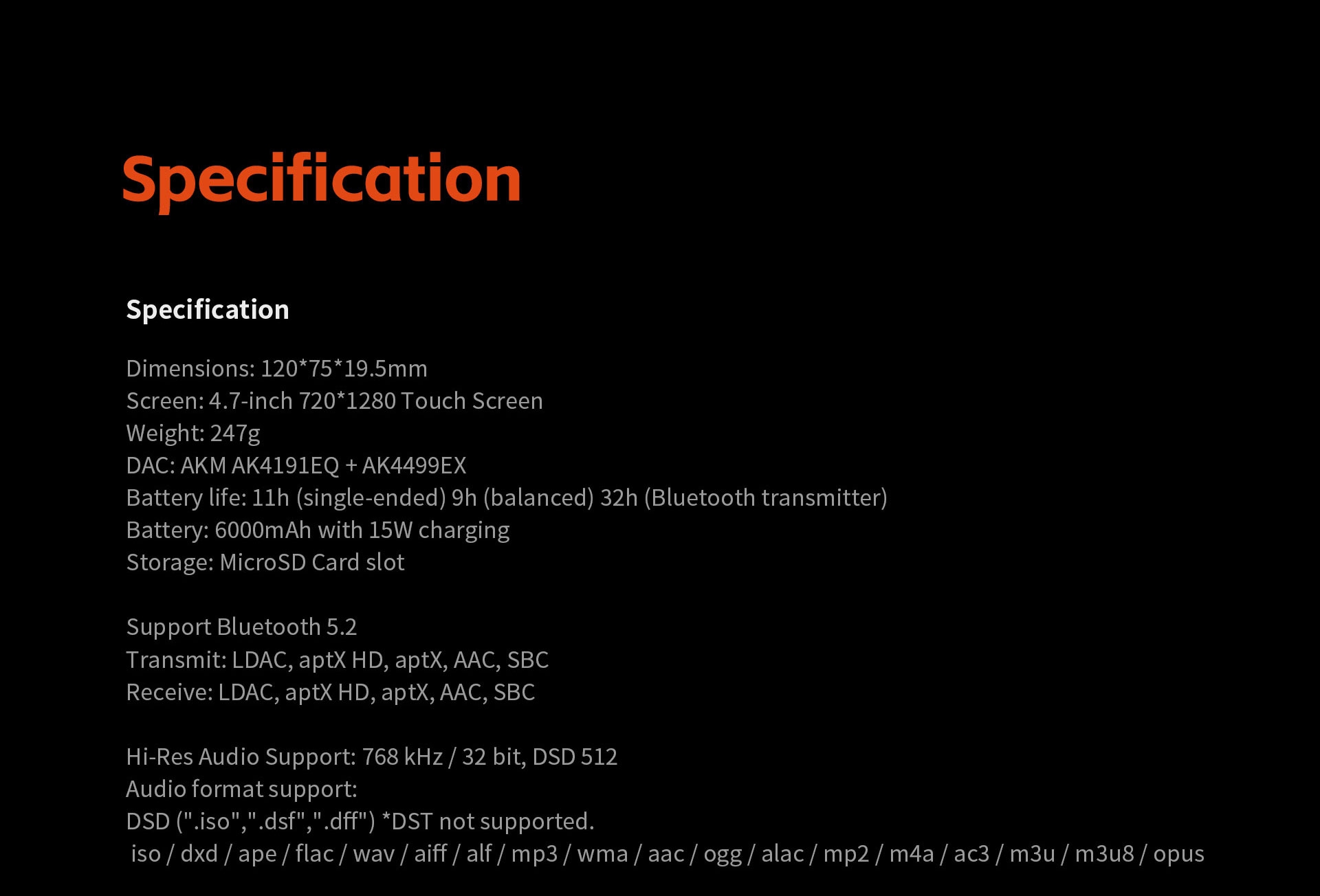 SHANLING M5 Ultra Hi-Res Audio Portable Music Player MP3 AK4191EQ AK4499EX chips Bluetooth 5.2 LDAC PCM 768 DSD512 SHANLING M5 Ultra Hi-Res Audio Portable Music Player MP3 AK4191EQ AK4499EX chips Bluetooth 5.2 LDAC PCM 768 DSD512